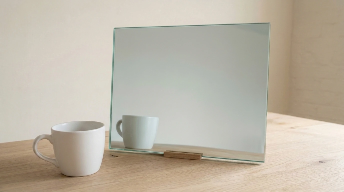 Back to Back Mirror with the white reference cup