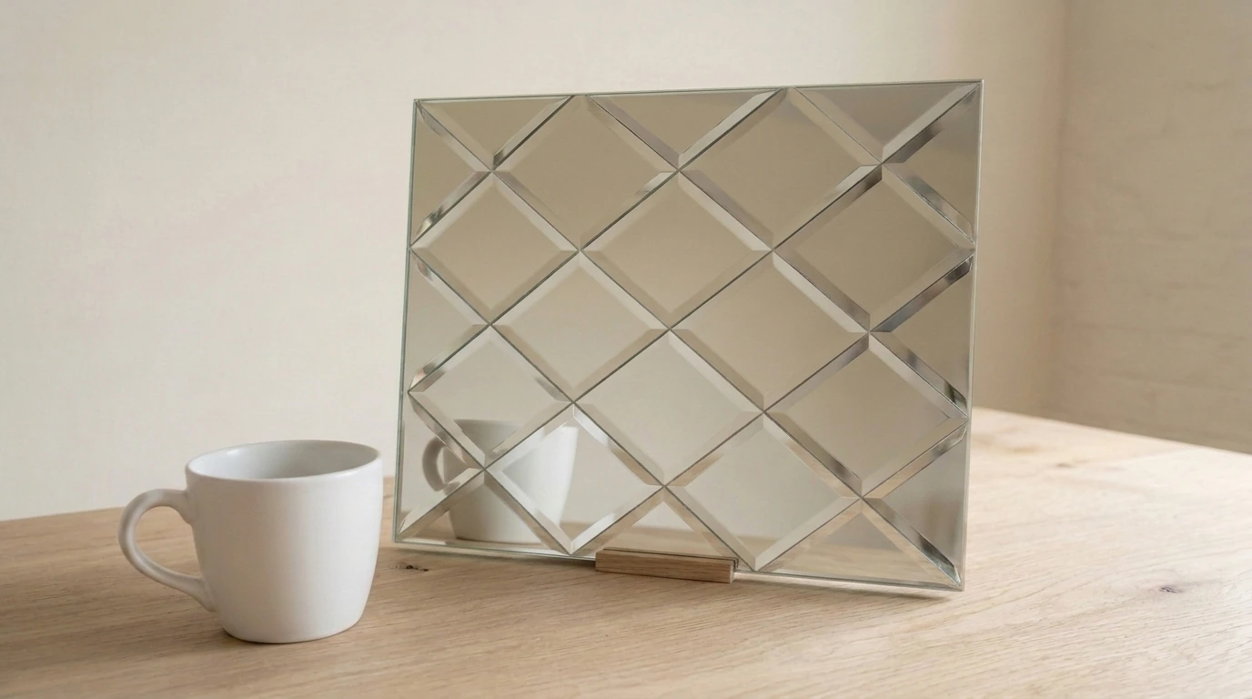 Brilliant Cut Mirror with the white reference cup