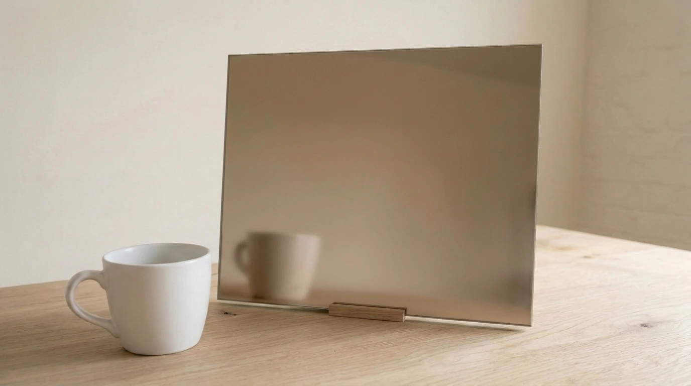 Bronze Satin Mirror with the white reference cup