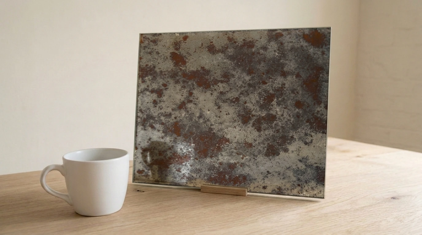 Ferrum Medium Toughenable Antique Mirror on Silver with the white reference cup