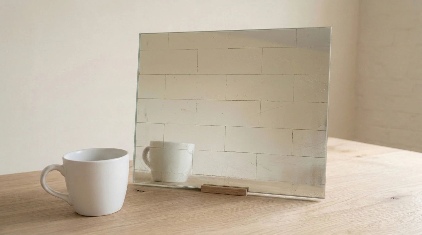 Fortis Gold Leaf Toughenable Mirror on Silver with the white reference cup