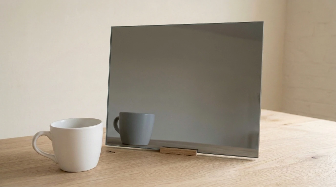 Grey Spy Mirror with the white reference cup
