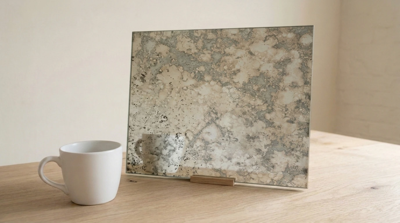 Griseo Antique Mirror on Silver with the white reference cup