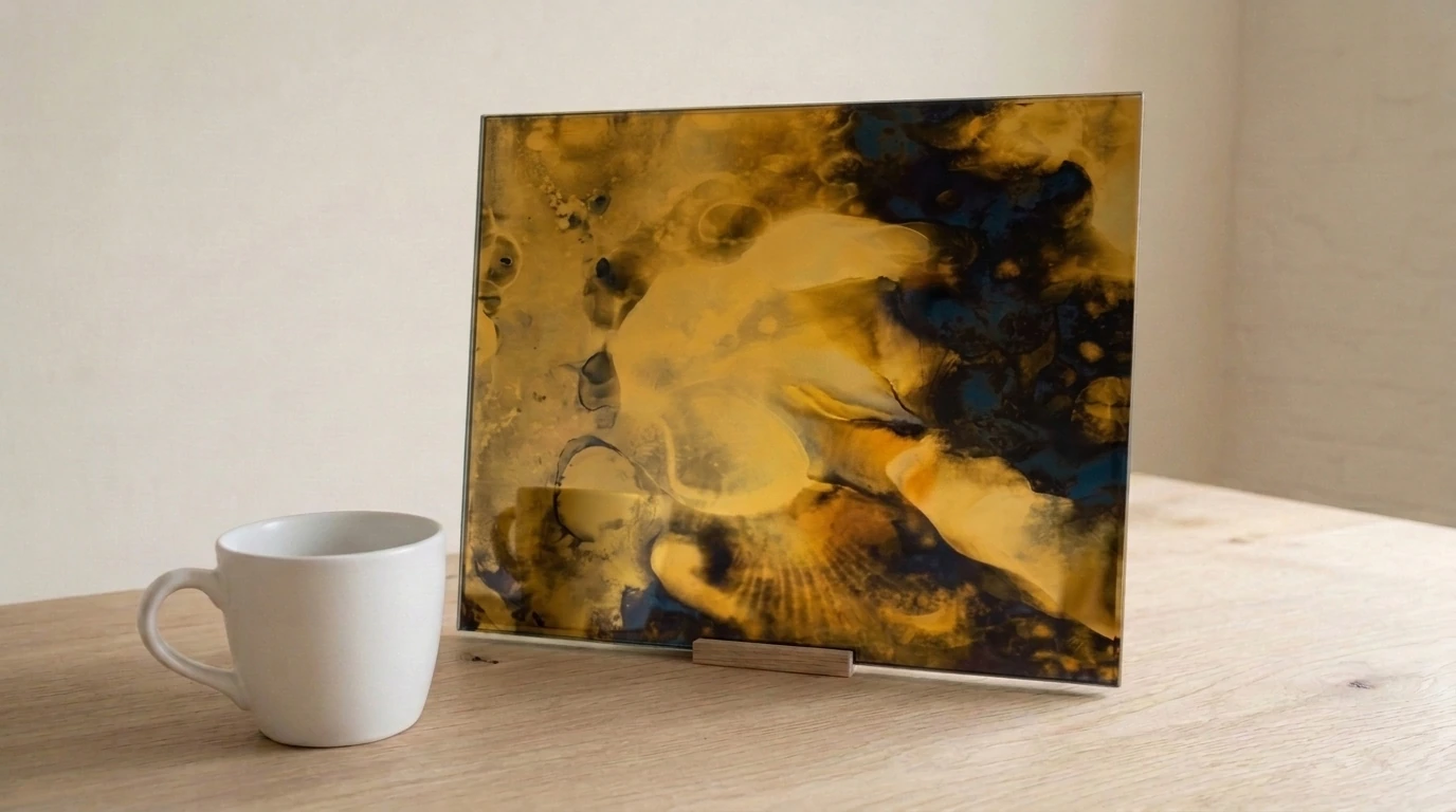 Iris Antique Mirror on Gold with the white reference cup