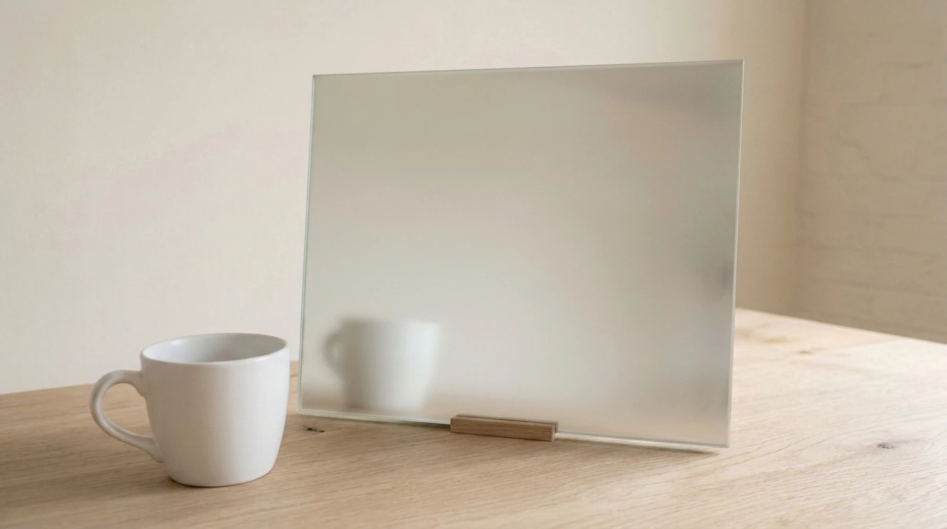 Low Iron Satin Mirror with the white reference cup