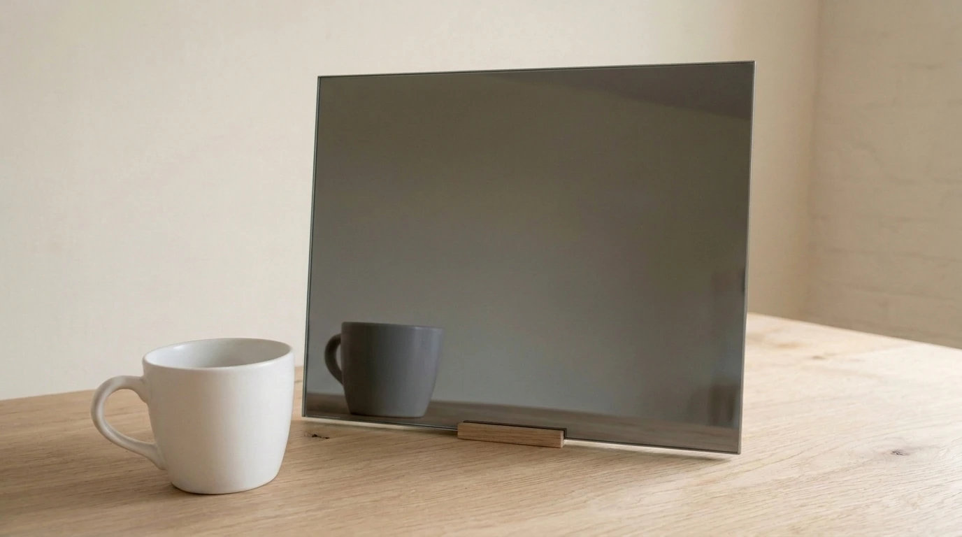 Silver Spy Mirror with the white reference cup