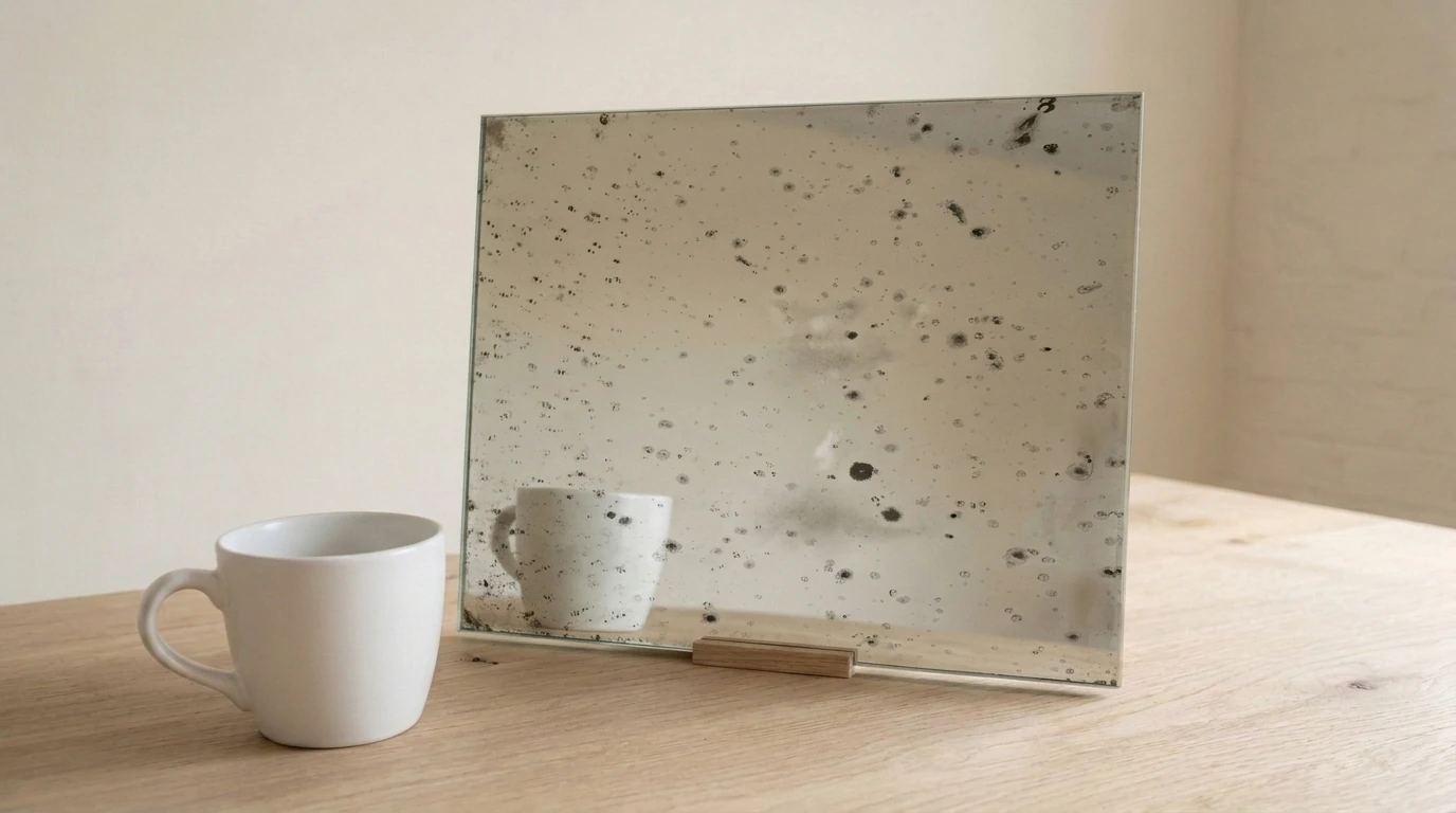 Stilla Antique Mirror on Silver with the white reference cup