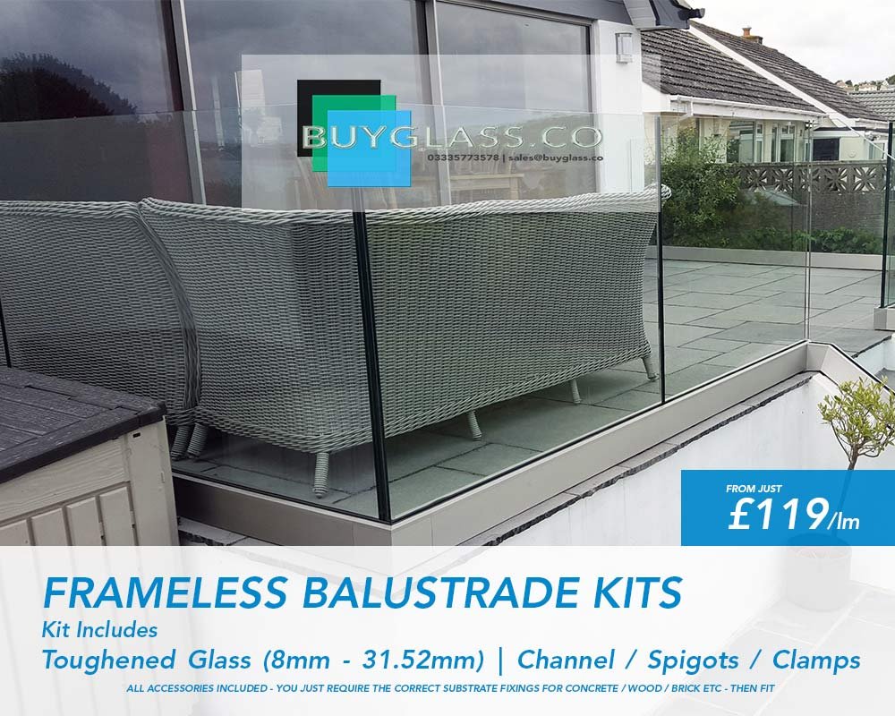 BuyGlass.co 1lm | Spigot Frameless 11.5mm Toughened Laminated Glass Balustrade Kit