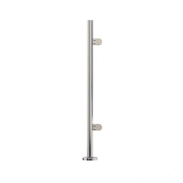 BuyGlass.co 42.4mm End Post Assembled 978mm Long - Plain Top - 316 Mirror