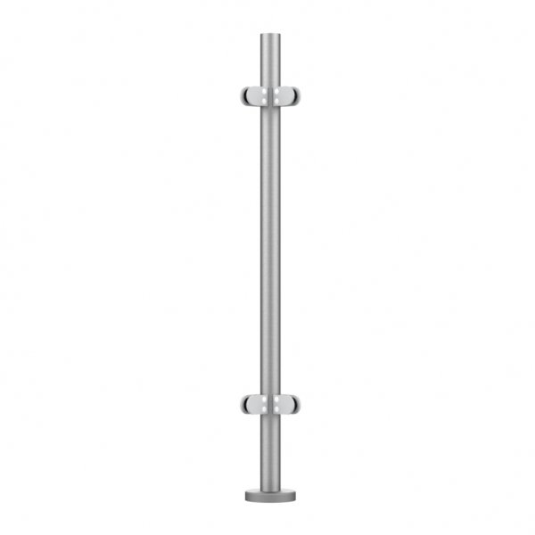 Post Balustrade - 48.3mm Corner Post Welded Base & Cover 4 x Clamps ...