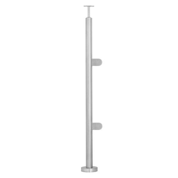 BuyGlass.co 48.3mm End Rail Fully Assembled 304 Welded Base Cover & 2 x 401 Clamps
