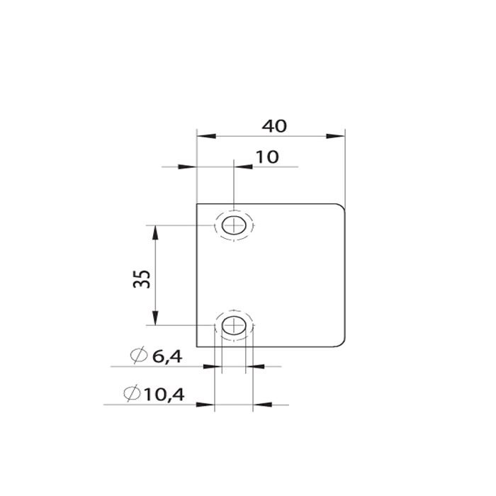 Colcom Bilobina 815E10N Glass To Wall Shower Door Hinge 5 815E_10_Drawing_1_549X496