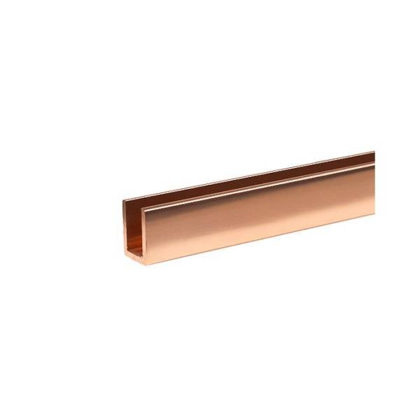 Polished Copper U Channel for 10mm Glass Shower Screens - BuyGlass.Co