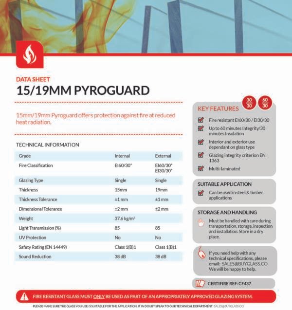 15mm Pyroguard | Fire Rated Glass - BuyGlass.Co